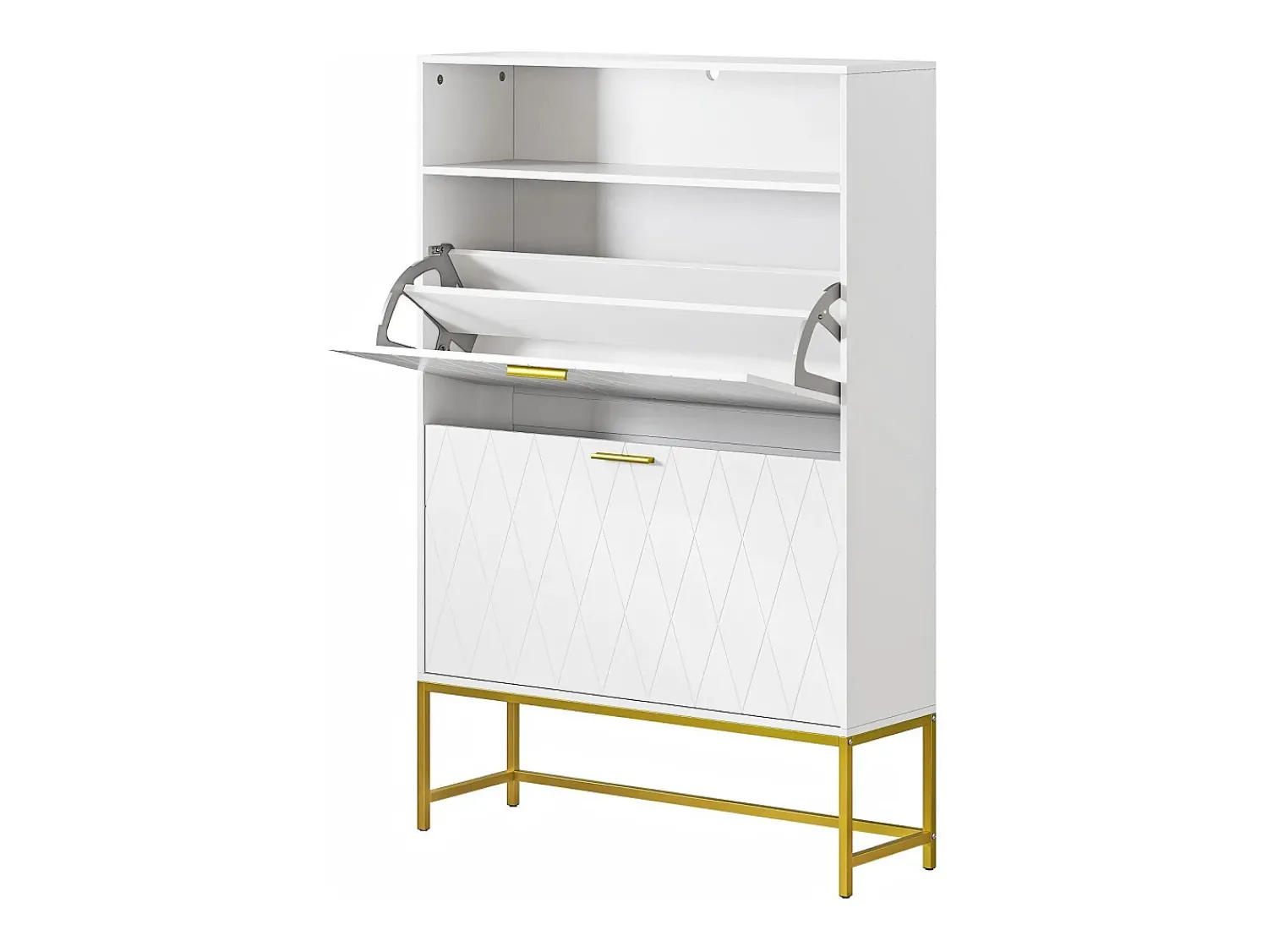 Móvel De Arrumação|Sapateira*DripeX Gabinete de sapatos, com 2 portas de terceirização e 1 prateleira aberta, anti-plina, branca, 80x24x117cm Design Branco