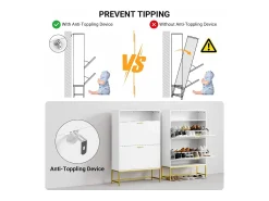 Móvel De Arrumação|Sapateira*DripeX Gabinete de sapatos, com 2 portas de terceirização e 1 prateleira aberta, anti-plina, branca, 80x24x117cm Design Branco