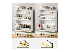 Móvel De Arrumação|Sapateira*DripeX Gabinete de sapatos, com 2 portas de terceirização e 1 prateleira aberta, anti-plina, branca, 80x24x117cm Design Branco