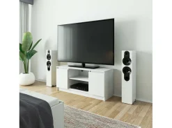 Móvel De Tv*Akord Gabinete de TV 120 cm 2D 1P - Moderno e Funcional, 2 Prateleiras e Portas, Acabamento Fosco, Material Durável, Montagem Independente Branco