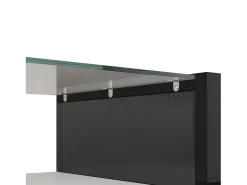 DripeX Gabinete de TV 2 gavetas 6 portas e 3 nichos, com LEDs, carga máxima de 60 kg, +branco, 145x30x51cm^ Móvel De Tv