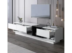 DripeX Gabinete de TV com 3 gavetas e 4 nicho - e Black - Placa de partículas - 190x34x40cm^ Móvel De Tv