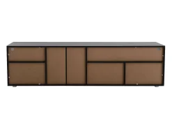Clearance DripeX Gabinete de TV em MDF, com LED 4 modos 16 cores, 3 portas e 5 nicho, , 180x35x45cm Preto