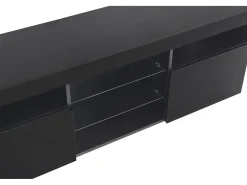 Clearance DripeX Gabinete de TV em MDF, com LED 4 modos 16 cores, 3 portas e 5 nicho, , 180x35x45cm Preto