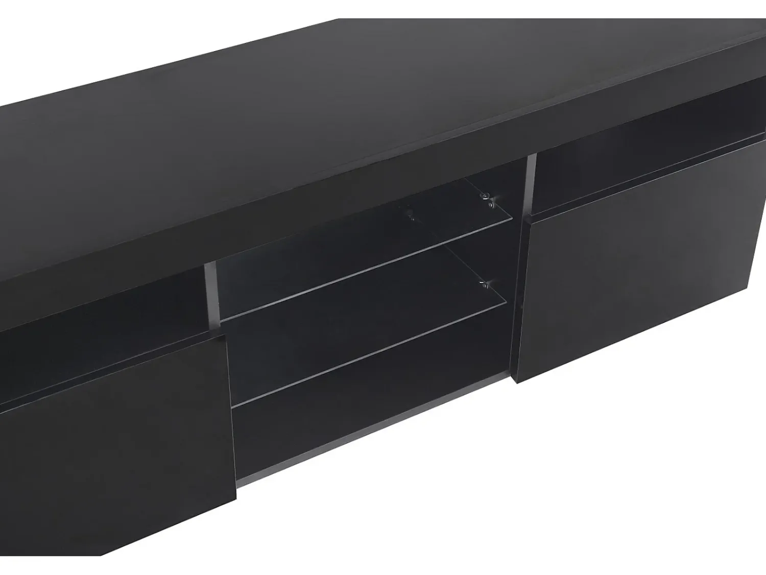 Clearance DripeX Gabinete de TV em MDF, com LED 4 modos 16 cores, 3 portas e 5 nicho, , 180x35x45cm Preto