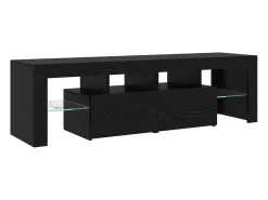 New vidaxl Gabinete para TV 2 pcs Carvalho 230 x 36,5 x 40 cm Preto