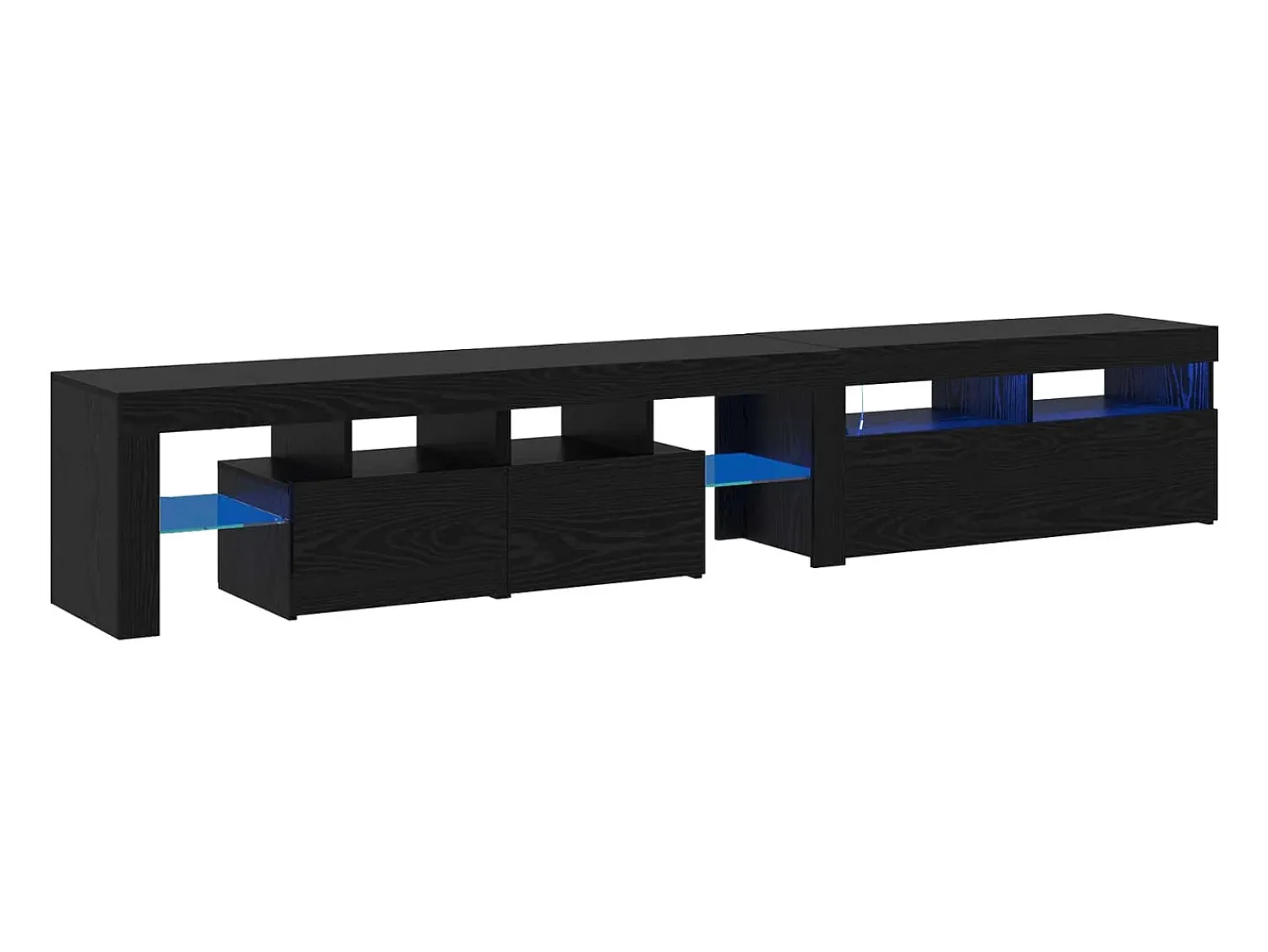 New vidaxl Gabinete para TV 2 pcs Carvalho 230 x 36,5 x 40 cm Preto