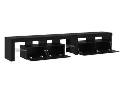 New vidaxl Gabinete para TV 2 pcs Carvalho 230 x 36,5 x 40 cm Preto