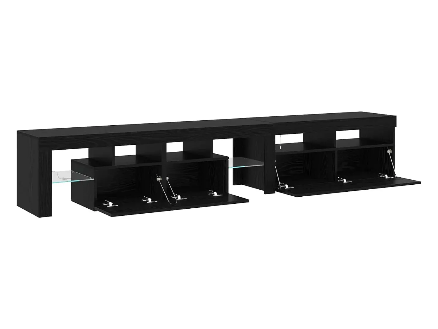 New vidaxl Gabinete para TV 2 pcs Carvalho 230 x 36,5 x 40 cm Preto