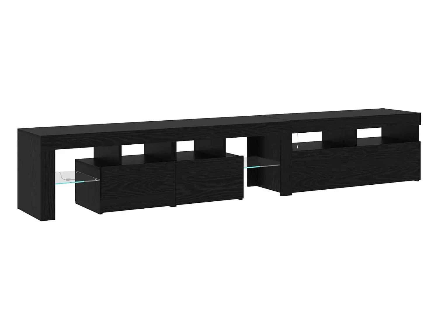 New vidaxl Gabinete para TV 2 pcs Carvalho 230 x 36,5 x 40 cm Preto