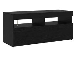 New vidaxl Gabinete para TV 2 pcs Carvalho 230 x 36,5 x 40 cm Preto