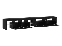 Best vidaxl Gabinete para TV 3 pcs Carvalho 260 x 37 x 40 cm Preto