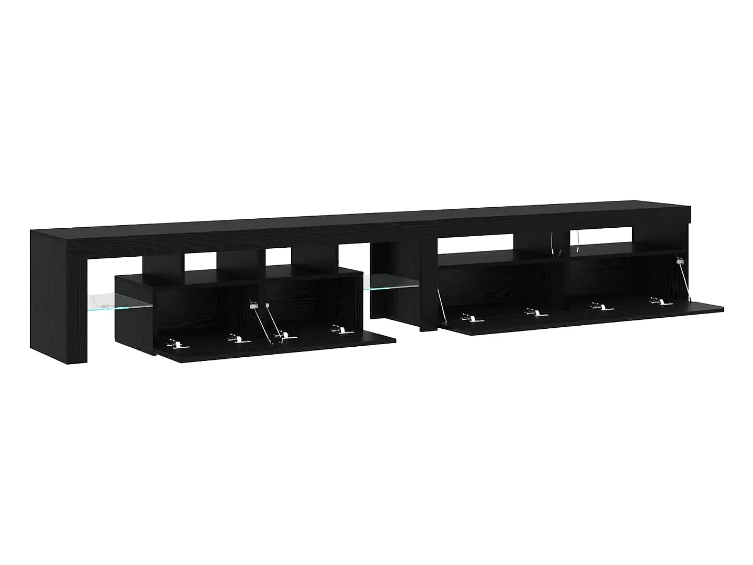 Best vidaxl Gabinete para TV 3 pcs Carvalho 260 x 37 x 40 cm Preto