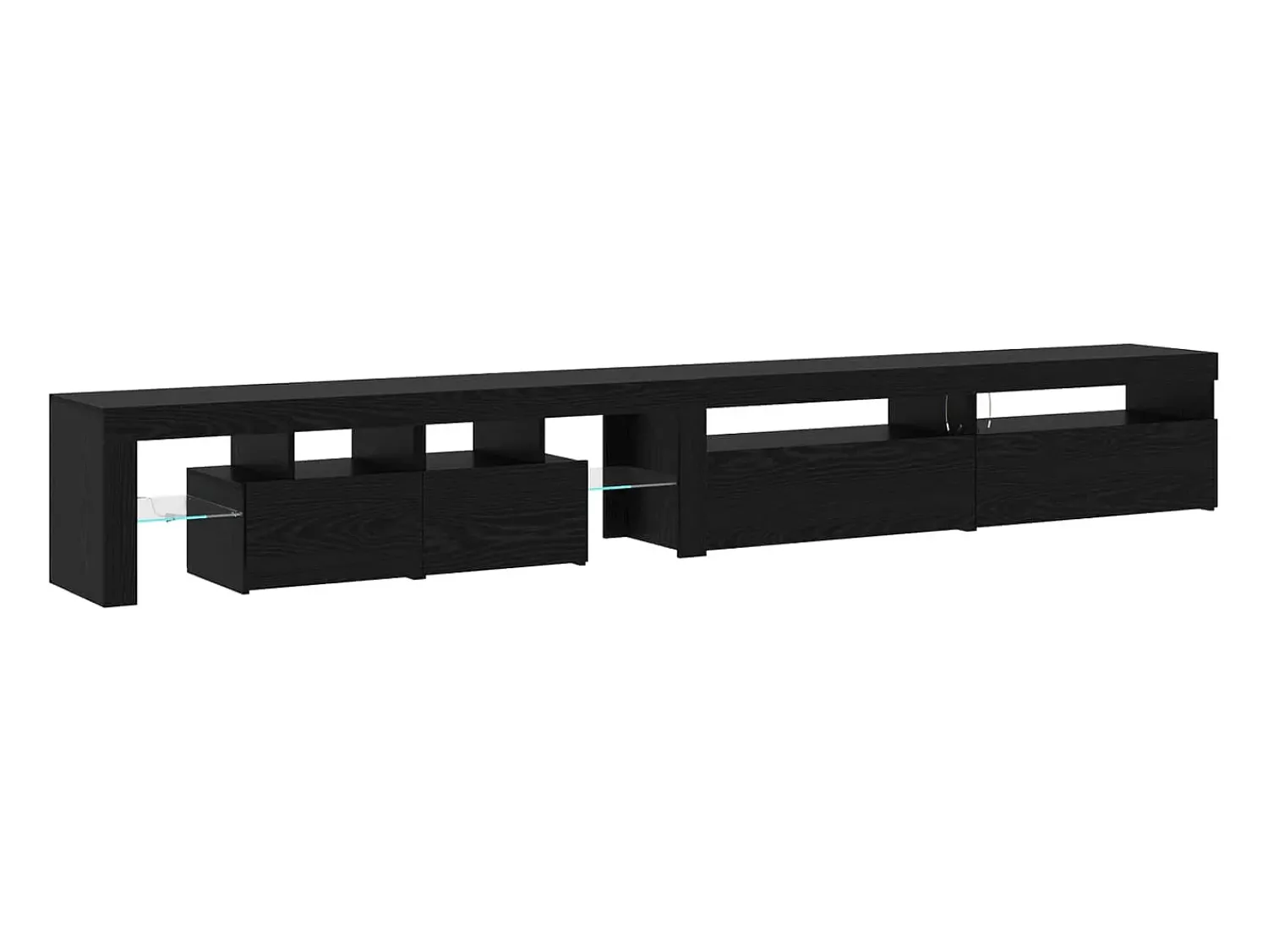 Outlet vidaxl Gabinete para TV 3 pcs Carvalho 290 x 36,5 x 40 cm Preto