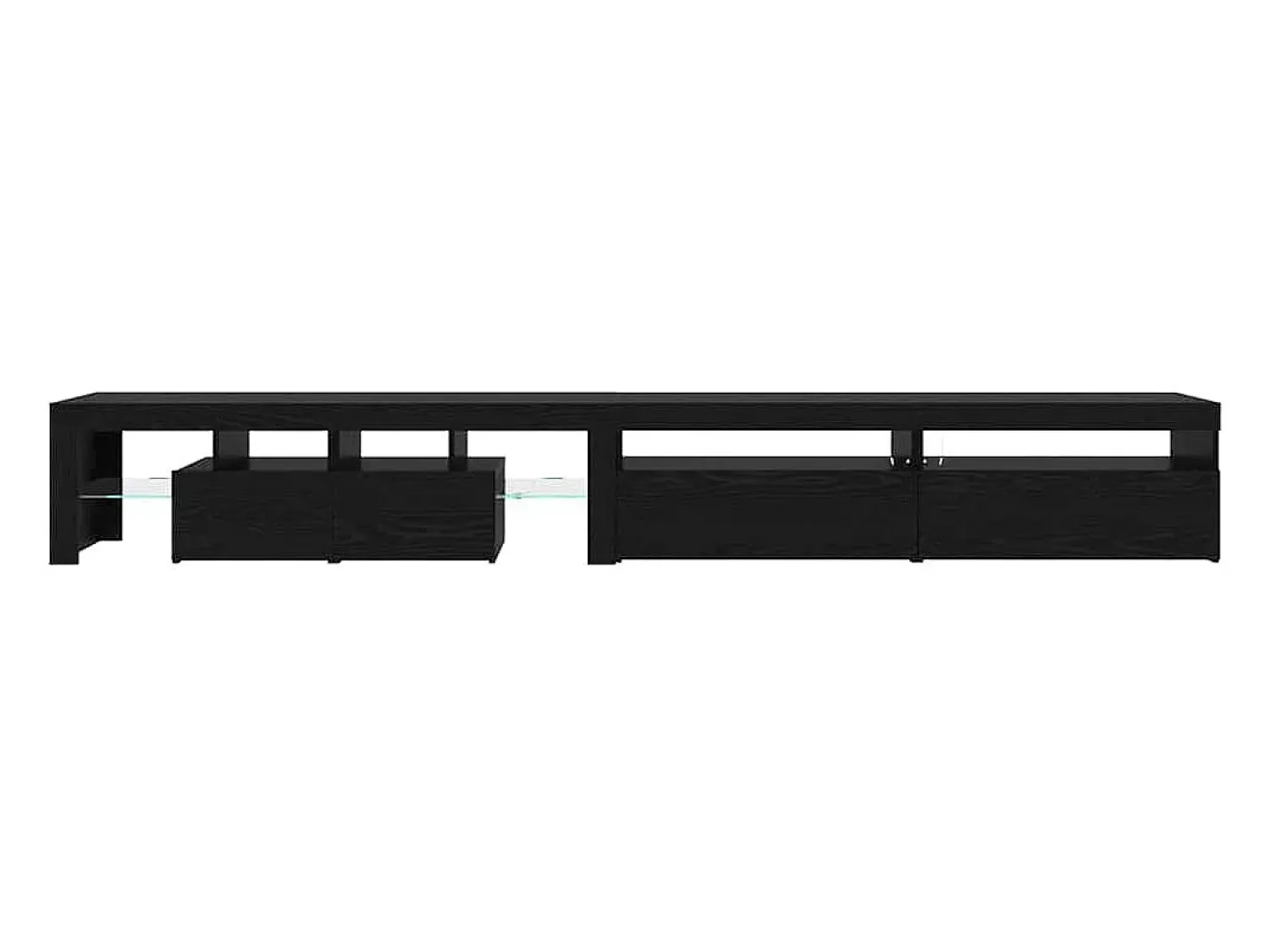 Outlet vidaxl Gabinete para TV 3 pcs Carvalho 290 x 36,5 x 40 cm Preto
