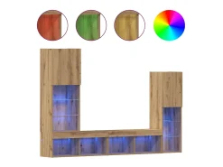 vidaxl Gabinete para TV 4 pcs carvalho artisiano Madeira processada^ Móvel De Tv
