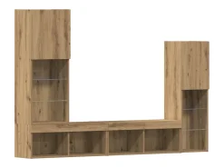 vidaxl Gabinete para TV 4 pcs carvalho artisiano Madeira processada^ Móvel De Tv