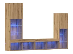 vidaxl Gabinete para TV 4 pcs carvalho artisiano Madeira processada^ Móvel De Tv