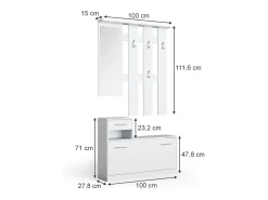 Móvel De Entrada*Vicco Garderobe 100x27.8x111.6 billy Branco