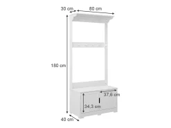 Móvel De Entrada|Vicco Garderobe 80x40x180 lysa Branco