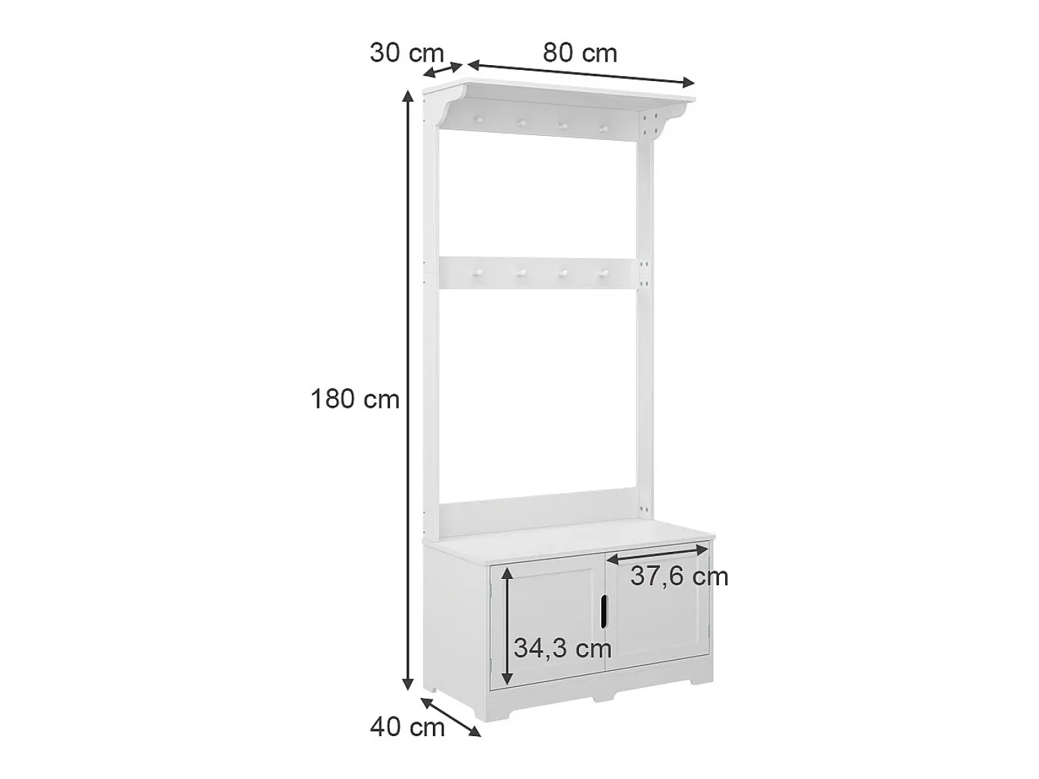 Móvel De Entrada|Vicco Garderobe 80x40x180 lysa Branco