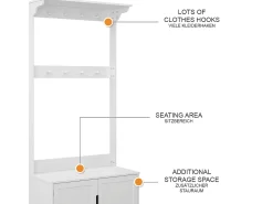 Móvel De Entrada|Vicco Garderobe 80x40x180 lysa Branco