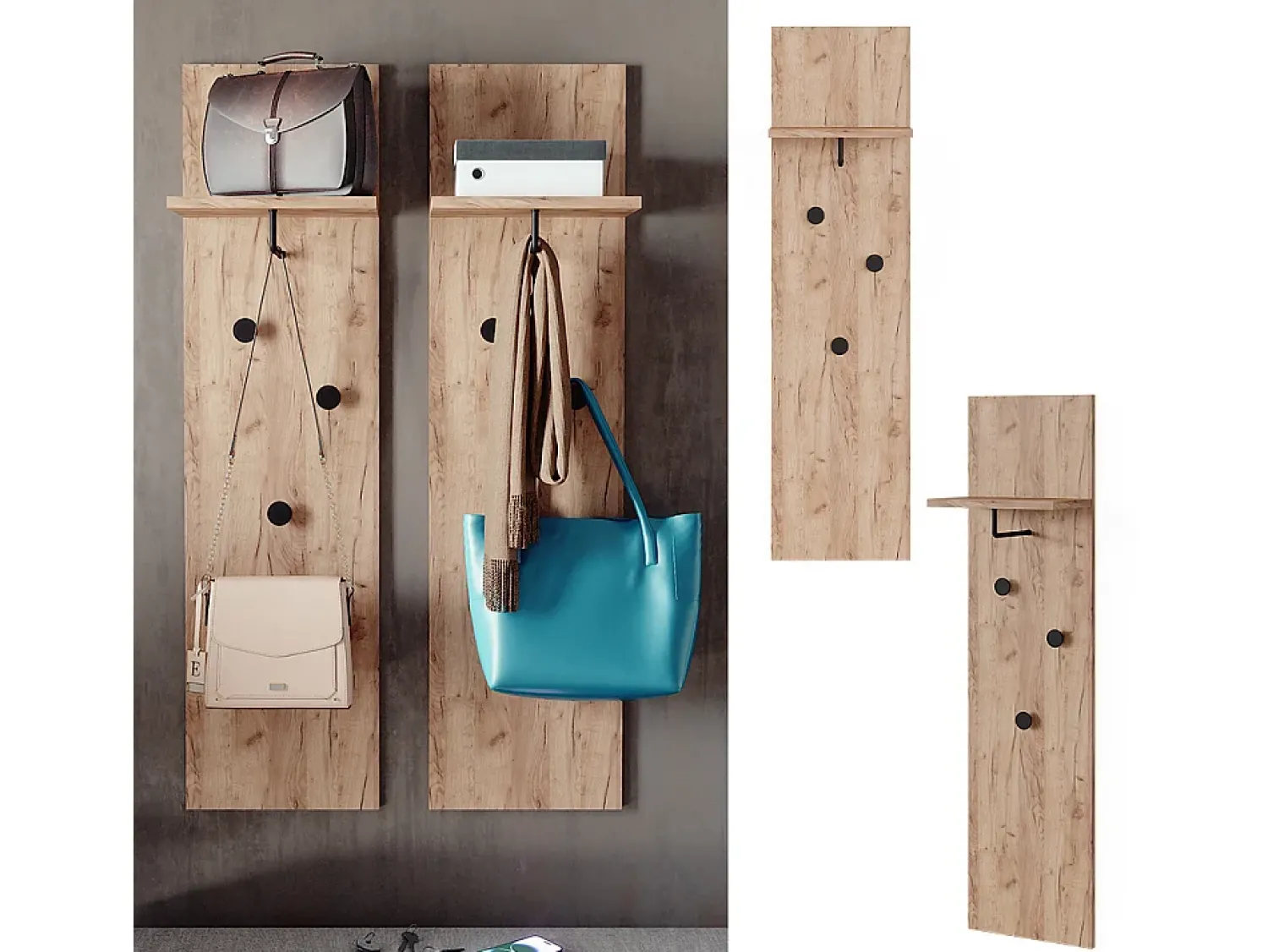 Móvel De Entrada|Vicco Garderobe carvalho goldkraft 36x21.6x135 siri Natural escuro