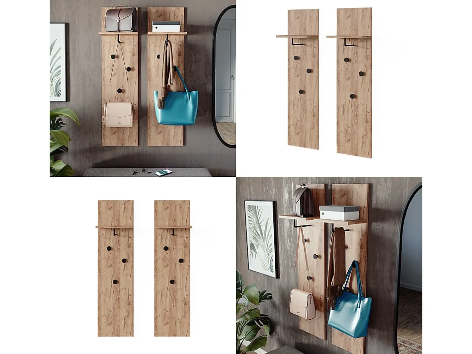 Móvel De Entrada|Vicco Garderobe carvalho goldkraft 36x21.6x135 siri Natural escuro