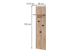Móvel De Entrada|Vicco Garderobe carvalho goldkraft 36x21.6x135 siri Natural escuro