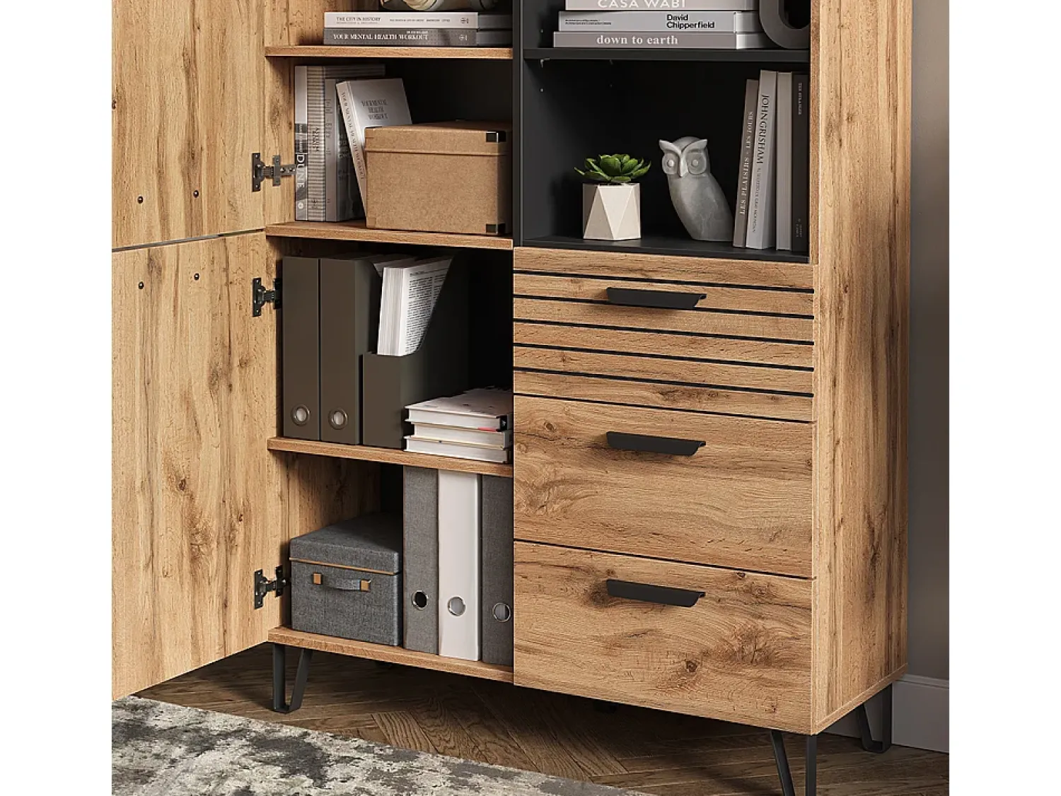 Móvel De Entrada*Vicco Garderobe carvalho wotan 100x38x142 amber Natural escuro