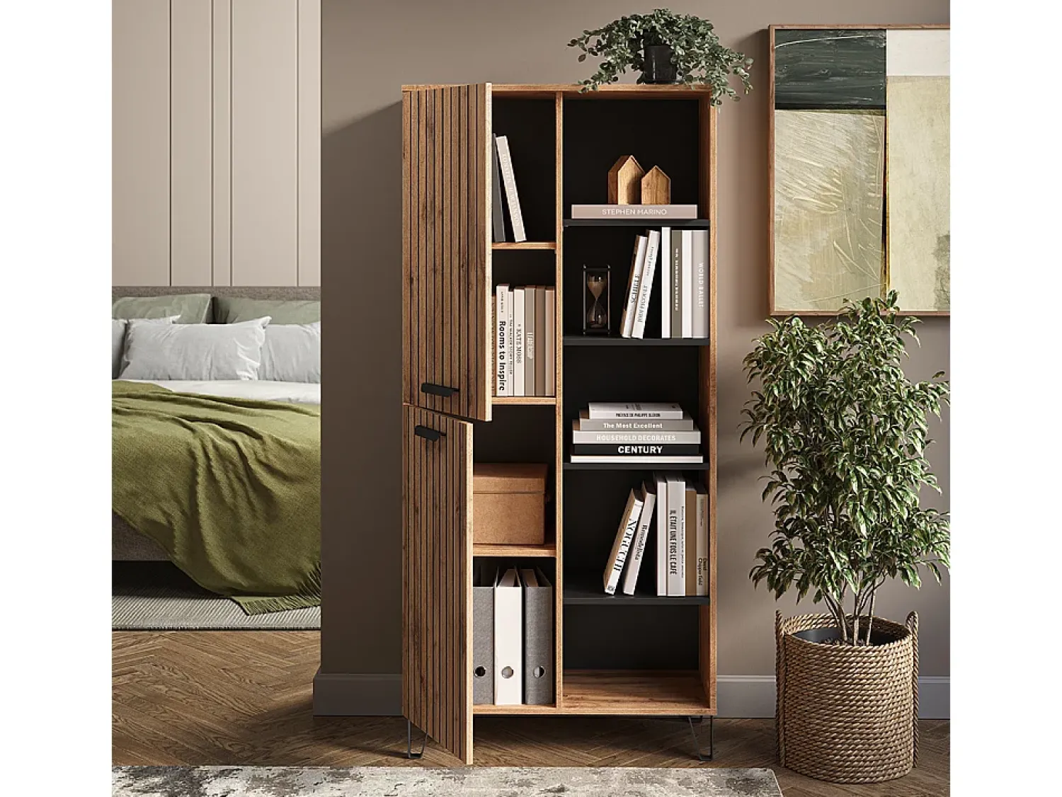 Móvel De Entrada|Vicco Garderobe carvalho wotan 80x38x172 amber Natural escuro