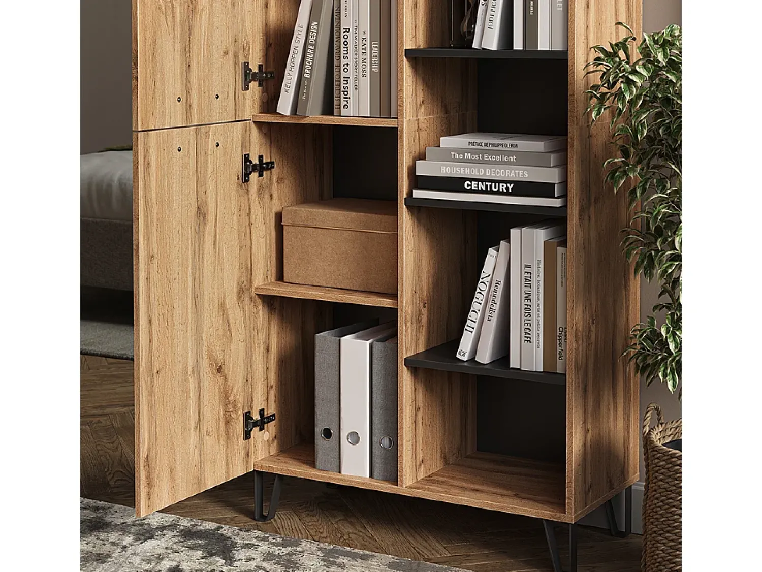 Móvel De Entrada|Vicco Garderobe carvalho wotan 80x38x172 amber Natural escuro