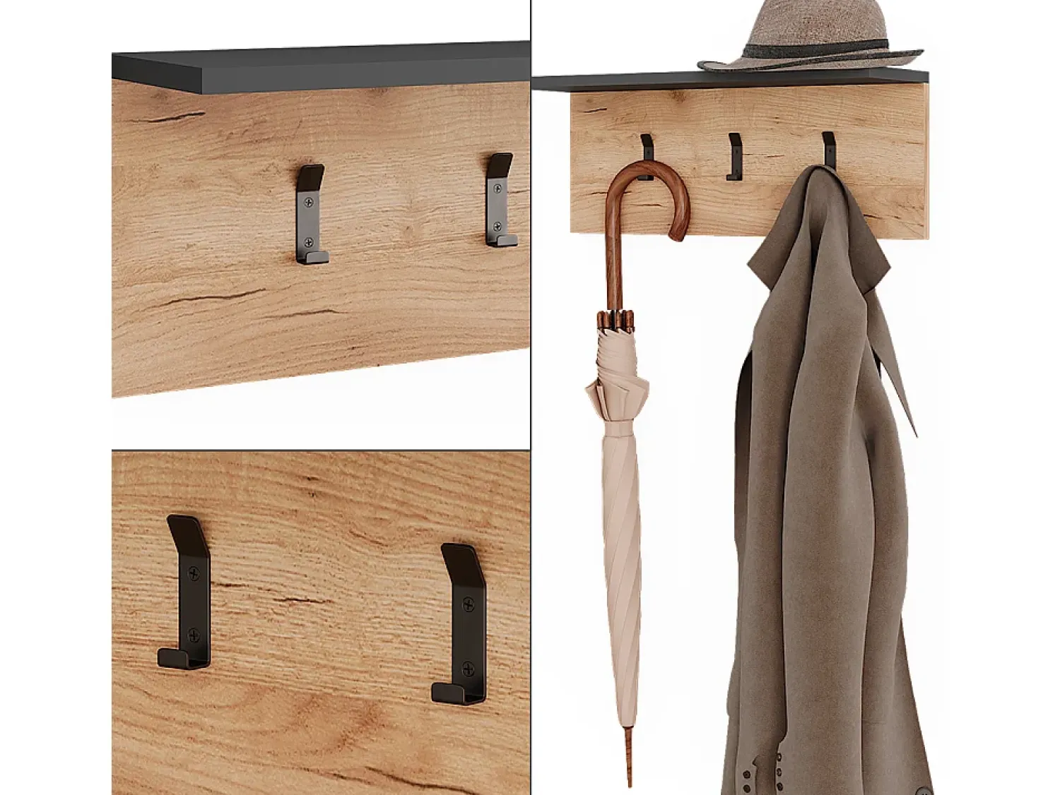 Discount Vicco Garderobe mit Hutablage carvalho antracite/goldkraft 60x18x21.6 orlando Cinza antracite