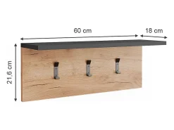 Discount Vicco Garderobe mit Hutablage carvalho antracite/goldkraft 60x18x21.6 orlando Cinza antracite
