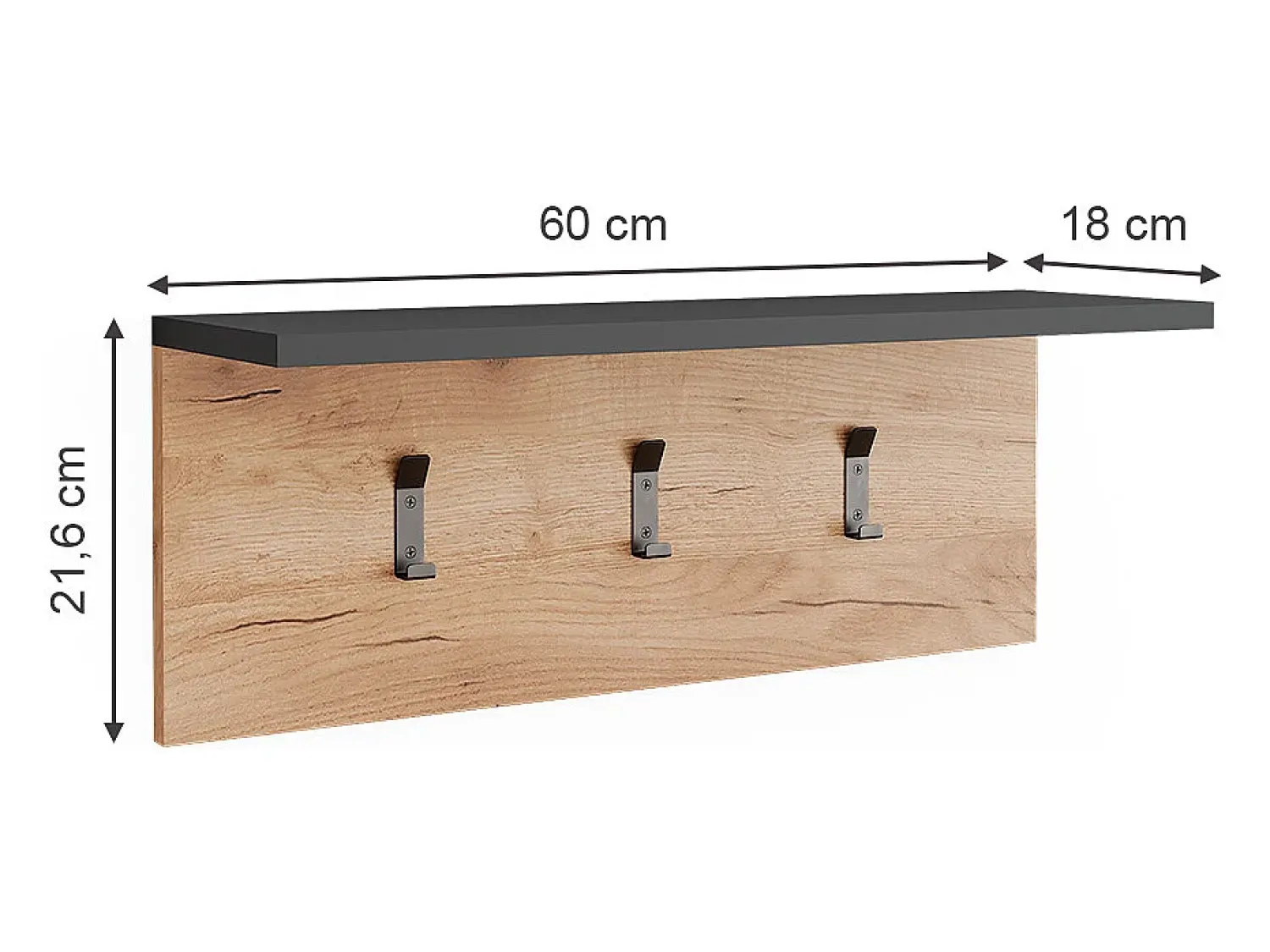 Discount Vicco Garderobe mit Hutablage carvalho antracite/goldkraft 60x18x21.6 orlando Cinza antracite