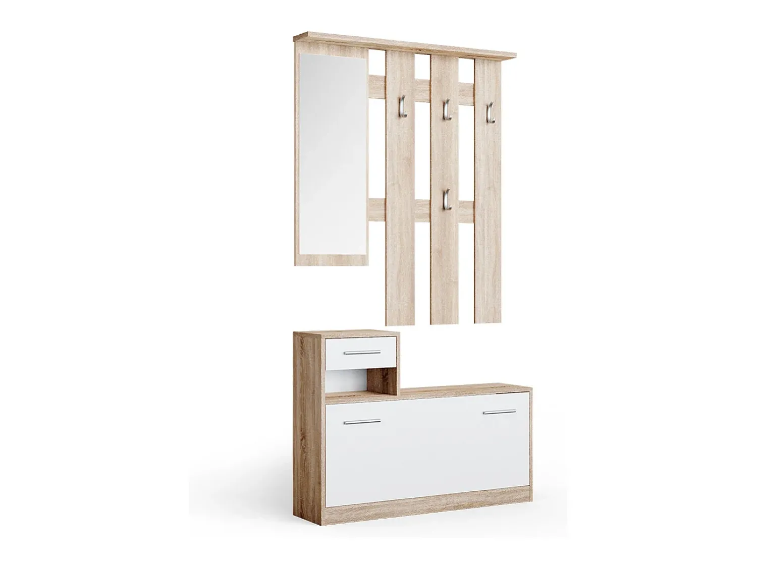 Vicco Garderobe sonoma/branco 100x27.8x111.6 billy^ Móvel De Entrada
