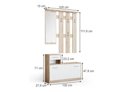 Vicco Garderobe sonoma/branco 100x27.8x111.6 billy^ Móvel De Entrada