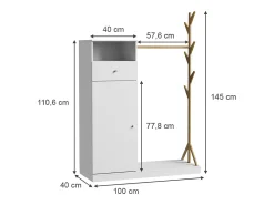 Vicco Garderobenschrank /bambu 100x40x145 liria^ Móvel De Entrada
