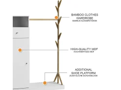 Vicco Garderobenschrank /bambu 100x40x145 liria^ Móvel De Entrada