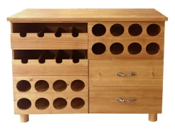 Acessórios De Arrumação|Acessório Vinho E Bar*OZAIA Garrafeira, armário para vinho em madeira C90 x L32 x A69 cm natural - RIOJA Natural claro