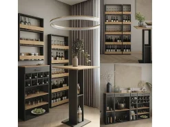Acessórios De Arrumação|Acessório Vinho E Bar|Vicco Garrafeira carvalho goldkraft/antracite 60x34.5x106 repose Natural escuro