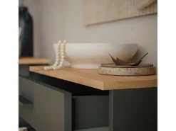 Acessórios De Arrumação|Acessório Vinho E Bar|Vicco Garrafeira carvalho goldkraft/antracite 60x34.5x106 repose Natural escuro