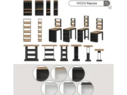 Vicco Garrafeira carvalho goldkraft/antracite 30x34.5x106 repose^ Acessórios De Arrumação|Acessório Vinho E Bar