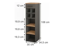 New Vicco Garrafeira carvalho goldkraft/antracite 30x34.5x106 repose Natural escuro