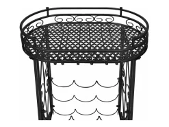 Sale Garrafeira de metal, mesa com ganchos para 9 garrafas de vinho PT227320 Preto