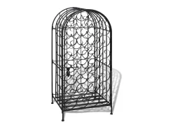 Acessórios De Arrumação|Acessório Vinho E Bar| Garrafeira de metal, suporte para 35 garrafas de vinho PT725371 Preto