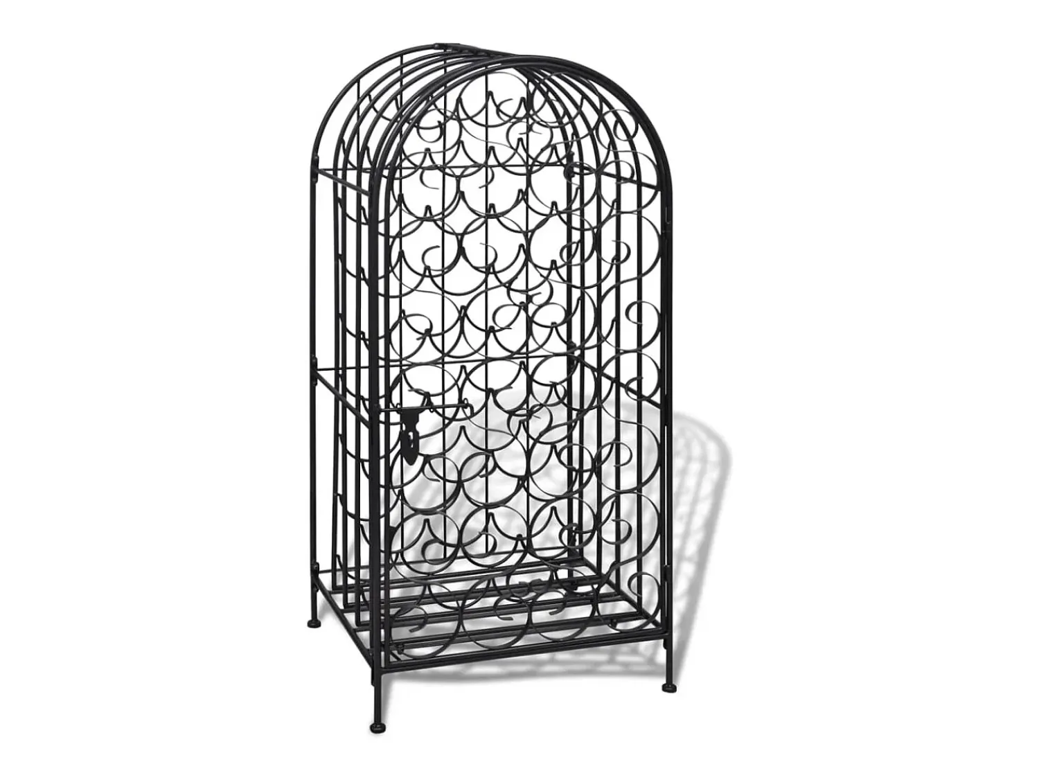 Acessórios De Arrumação|Acessório Vinho E Bar| Garrafeira de metal, suporte para 35 garrafas de vinho PT725371 Preto