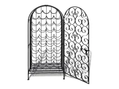 Acessórios De Arrumação|Acessório Vinho E Bar| Garrafeira de metal, suporte para 35 garrafas de vinho PT725371 Preto