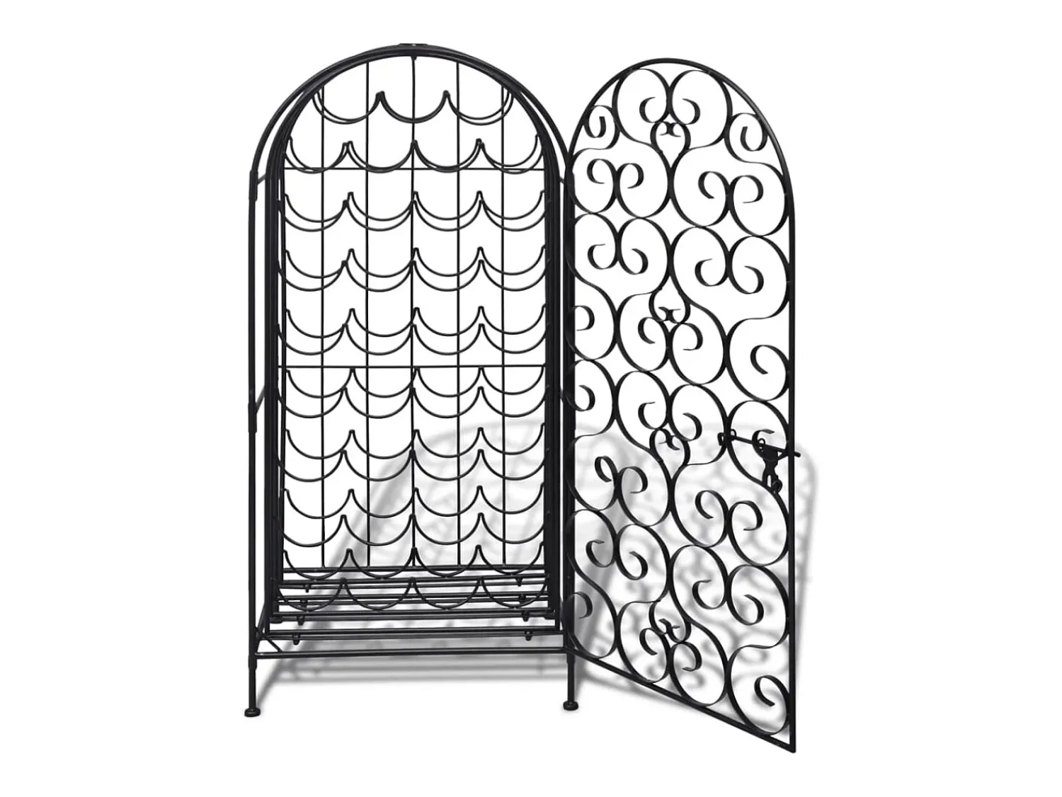 Acessórios De Arrumação|Acessório Vinho E Bar| Garrafeira de metal, suporte para 35 garrafas de vinho PT725371 Preto