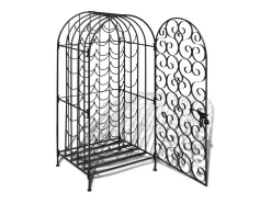 Acessórios De Arrumação|Acessório Vinho E Bar| Garrafeira de metal, suporte para 35 garrafas de vinho PT725371 Preto